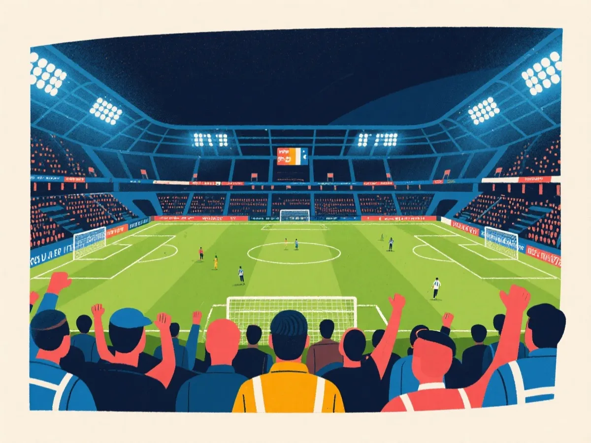 世界杯淘汰赛氛围示意图