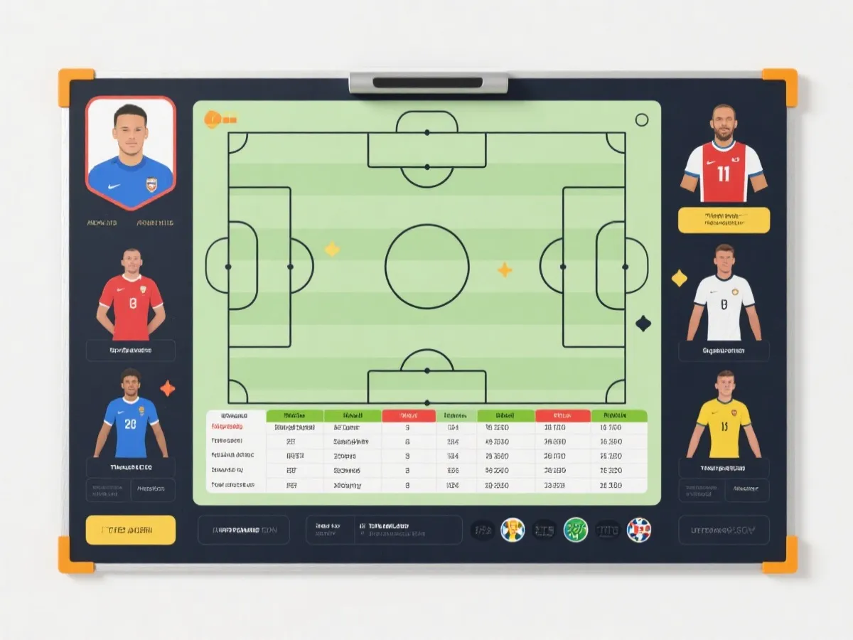 球队对比与战术板示意图