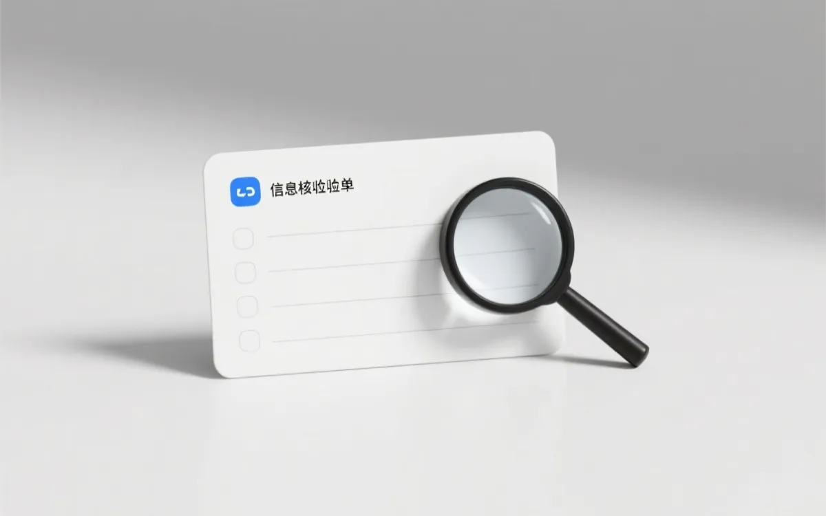 信息核验清单与网站可信度对比的可视化卡片